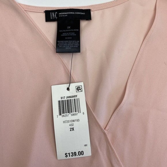 International Concepts Women's Dress Top Peach Cream Pink Blouse Top , Size 2x - Picture 3 of 11
